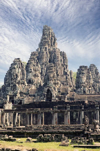 Templo Bayon Antigo Século Xii Angkor Wat Siem Reap Camboja — Fotografia de Stock