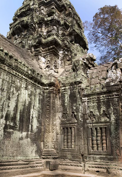 Храм Барельефом Динозавра Колонне Центре Фото Siem Reap Камбоджа — стоковое фото