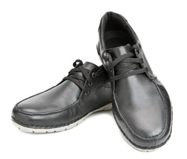 Beyaz bir arka plan üzerinde erkek bot yakın çekim