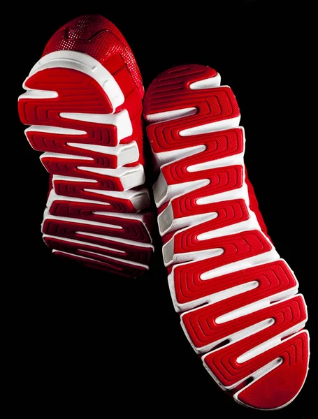 Sneaker Aşağıda Üzerinden Düşen Bir Ayak Sole Görünümünü — Stok fotoğraf
