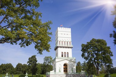 Beyaz Kule Tsarskoye Selo Aleksandrovsky Park, Pushkin, Rusya Federasyonu
