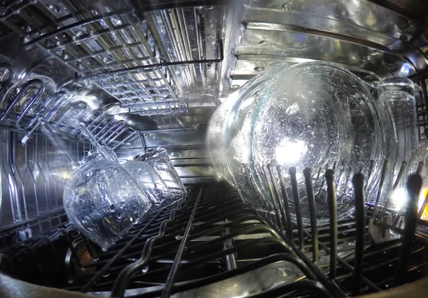 Dishwasher Washes Glass Wares Dishes — стоковое фото