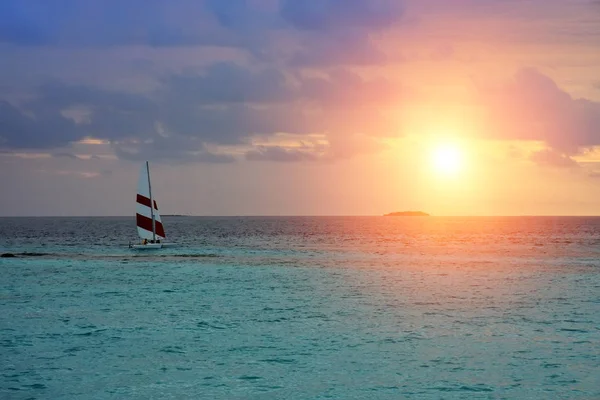 Maldives Boat Ocean — Stock Photo, Image
