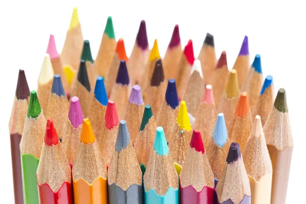 白の背景に色の鉛筆をクローズ アップ — ストック写真