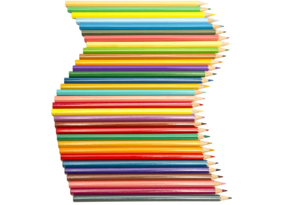 白の背景に色の鉛筆をクローズ アップ — ストック写真