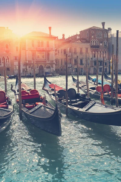 Canal Avec Gondoles Venise Italie Effet Rétro — Photo