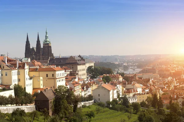 Praga Veduta Aerea Dei Tetti Della Città Vecchia Nella Città — Foto Stock