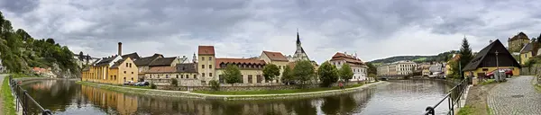 Чески Крумлов Чехия Панорама Города — стоковое фото