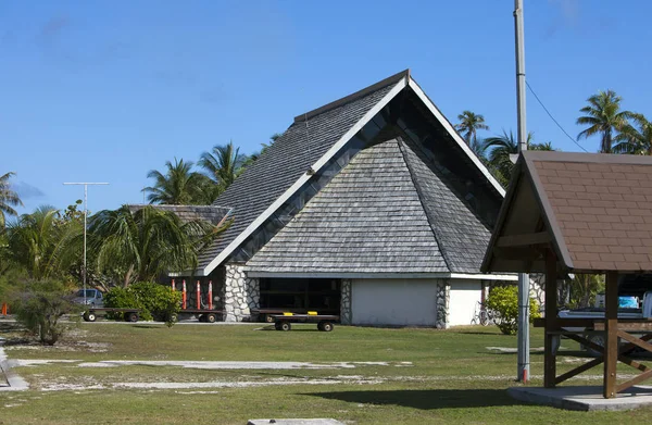 Petit Aéroport Sur Île Tropicale Polynésie — Photo