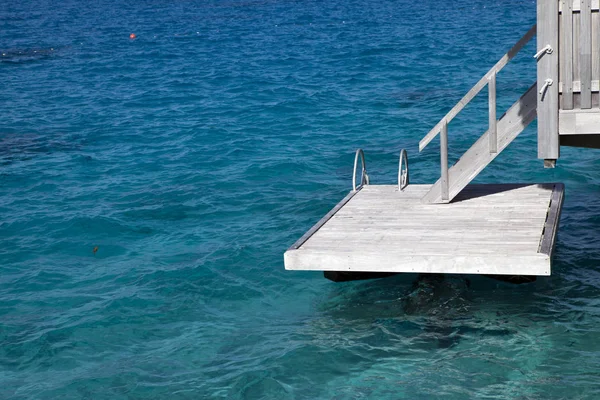 Holzstufen Einem Gerüst Zum Baden Meer — Stockfoto