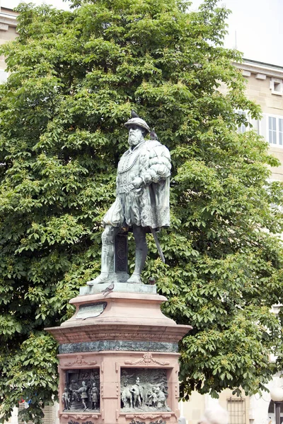 Posąg Christoph Książę Wirtembergii Kasty Square Schlossplatz Stuttgart Niemcy — Zdjęcie stockowe