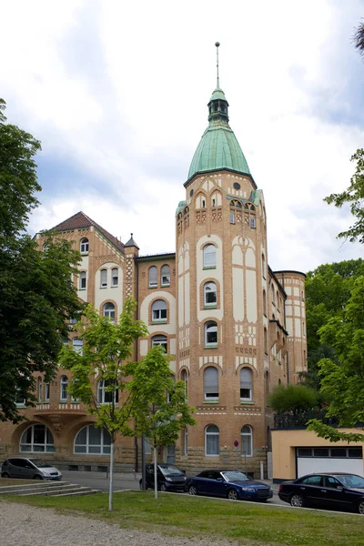 Piękne Domy Tradycyjne Ulicy Stuttgart Niemcy — Zdjęcie stockowe