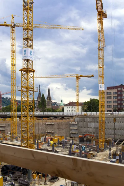 Stuttgart Mai 2012 Der Baukran Arbeitet Stuttgart Deutschland — Stockfoto