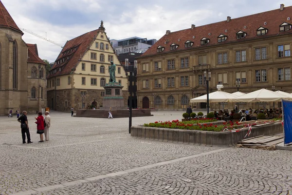 Stuttgart Germania Maggio 2012 Scena Strada Sulla Strada Centrale Monumento — Foto Stock