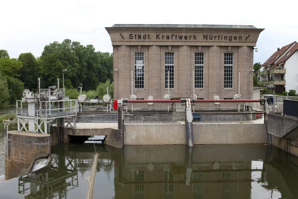 Nurtingen Germania Maggio 2012 Centrale Idroelettrica Sul Fiume Neckar Nel — Foto Stock