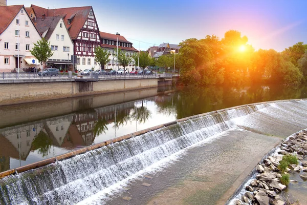Presa Río Neckar Nurtingen Sur Alemania — Foto de Stock