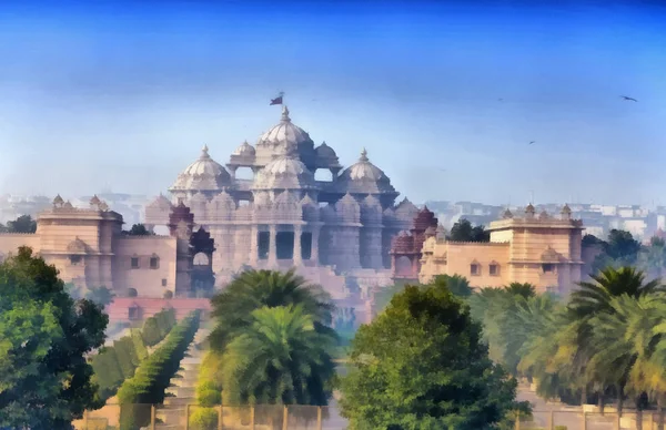 Temple Akshardham Delhi Índia — Fotografia de Stock