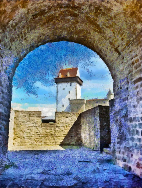 Estonia Narva Antigua Fortaleza Siglo Xiii —  Fotos de Stock
