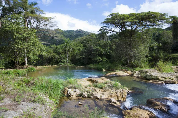 Fiume Con Tappe Nel Parco Soroa Cuba — Foto Stock