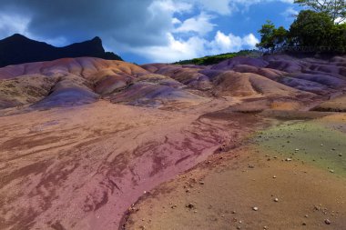 Chamarel 'de Yedi Renkli Dünya, en popüler Mauritius turistik bölgesi, Afrika