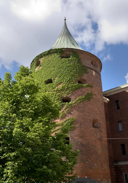 Pulvertornis Eller Powder Tower Del Försvarssystemet Medeltida Staden Riga Lettland — Stockfoto