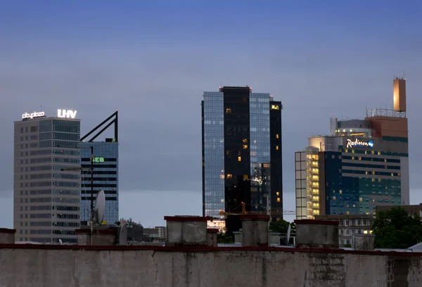 Tallinn Estônia Maio 2016 Vista Dos Modernos Hotéis Arranha Céus — Fotografia de Stock