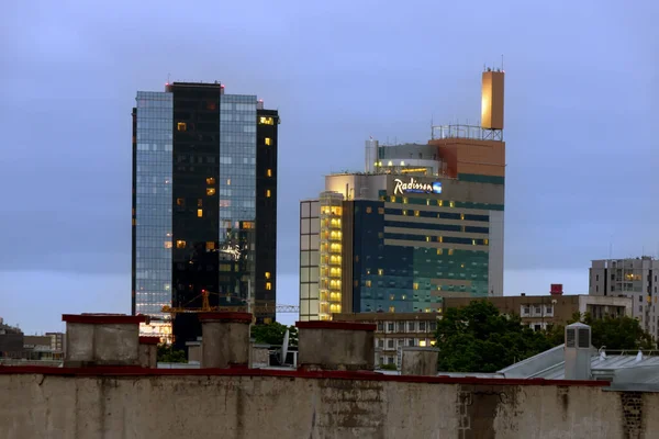 Tallinn Estland Mei 2016 Uitzicht Moderne Hoogbouw Hotels Grens Met — Stockfoto