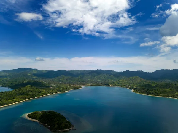 Lombok Indonésia Ilhas Gili Sul Vista Aérea Drone Ilha Gili — Fotografia de Stock