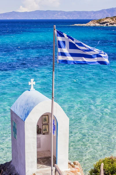 Grekisk flagga Seascape — Stockfoto