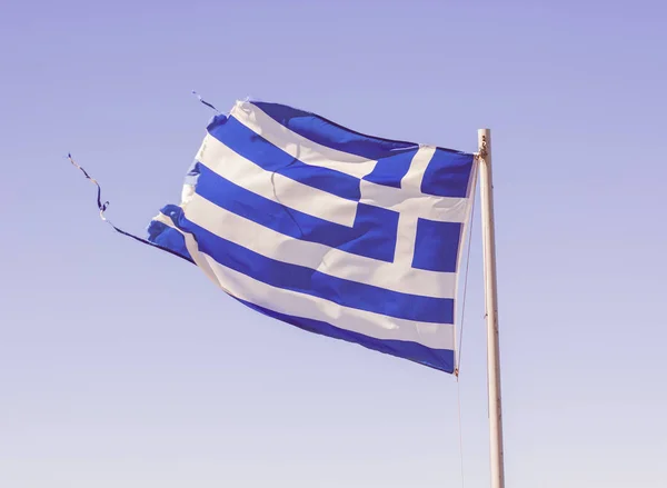 Bandeira nacional grega — Fotografia de Stock