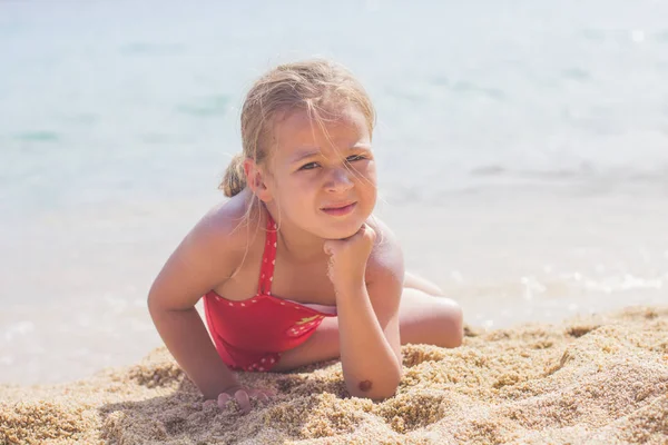 Kleines Mädchen Urlaub Meer — Stockfoto