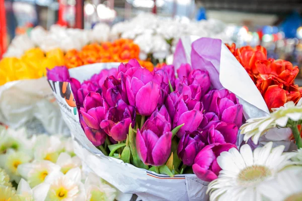 Тюльпан-квітка на ринку — стокове фото