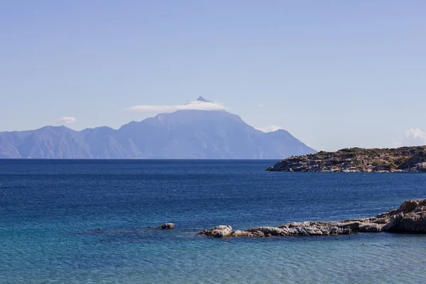 Natur landskap av heliga berget Athos Grekland — Stockfoto