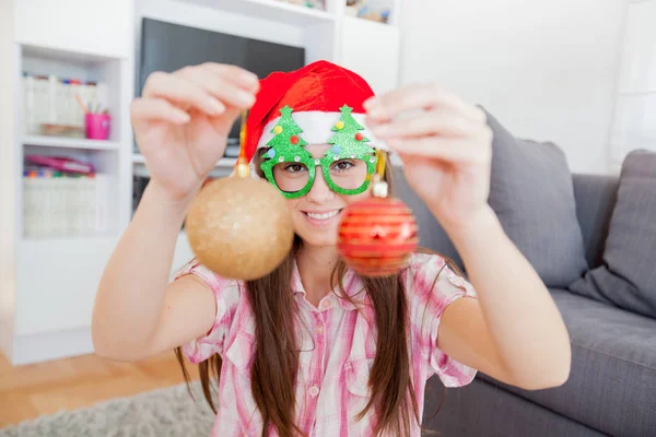 Retrato de menina de Natal — Fotografia de Stock