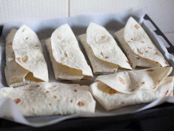 Burrito homemade preparing — Stock Photo, Image