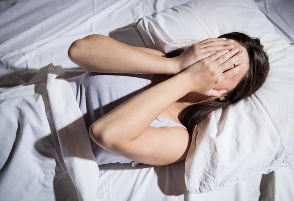 Wanita depresi insomnia — Stok Foto