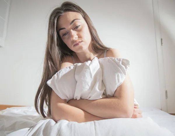 Schlaflosigkeit depressive Frau — Stockfoto