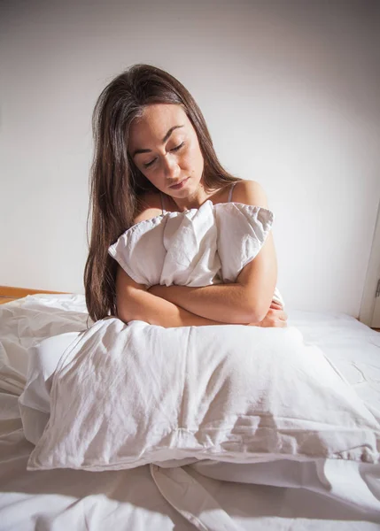 Nespavost, depresivní žena — Stock fotografie