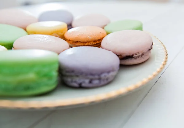 Dulce postre macarrones franceses — Foto de Stock