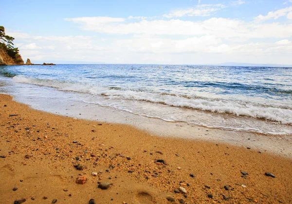 Kum plaj dalga deniz — Stok fotoğraf