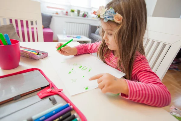 Creative Preschool Child Drawing — Stock Photo, Image