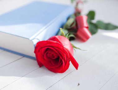 Rose ve kitap romantizm aşk 