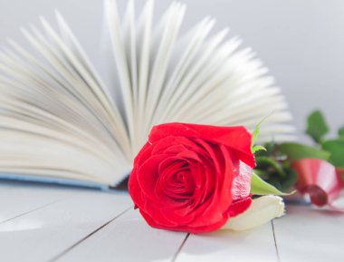 Rose ve kitap romantizm aşk 