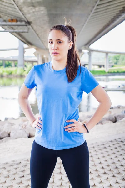 Fitness Femme Repos Après Une Séance Entraînement Intense — Photo