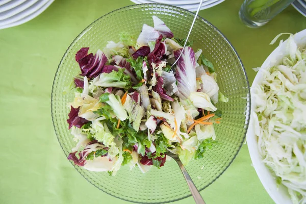 Fresh mixed salad on the restaurant table — Stock Photo, Image