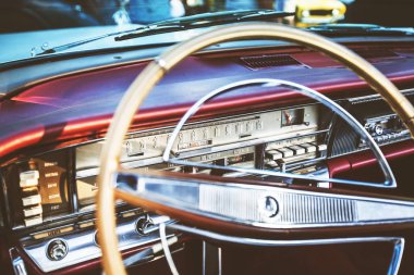 Klasik klasik klasik araba iç mimarisi.