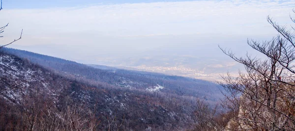 Bella Grande Vista Panoramica Paesaggio Invernale Natura Sul Monte Rtanj — Foto Stock