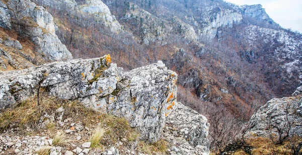 Prachtig Panoramisch Uitzicht Natuur Winter Landschap Berg Rtanj Oost Servië — Stockfoto