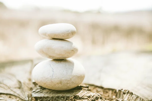 Harmony with nature,stacked of zen stones outdoor, space for text