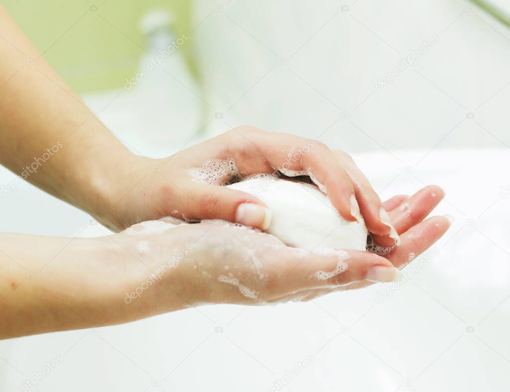Washing Hands With Soap, Hygiene Concept